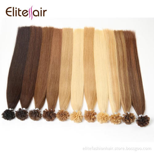 High Quality Virgin Double Drawn No Shedding Keratin Pre bonded Hair Extension Flat Tip Hair Extension Flat bond extension